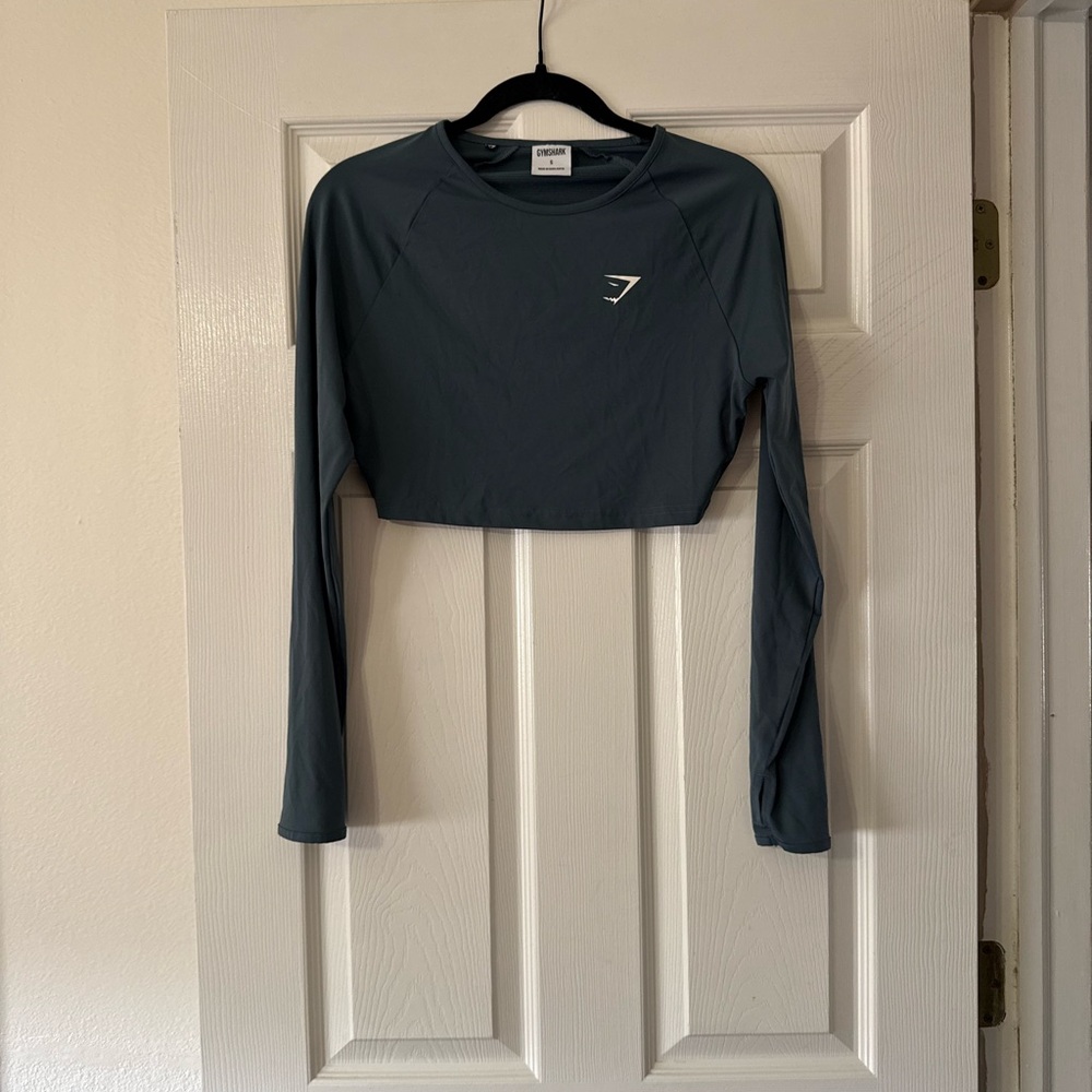 Gymshark Women's Long-Sleeve Cropped Training Top - Slate blue